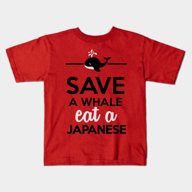 Eat & Drink - Save a Whale eat a Japanese Kids T-Shirt by Quentin1984